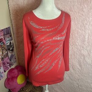 Mcbling style Pink long sleeve